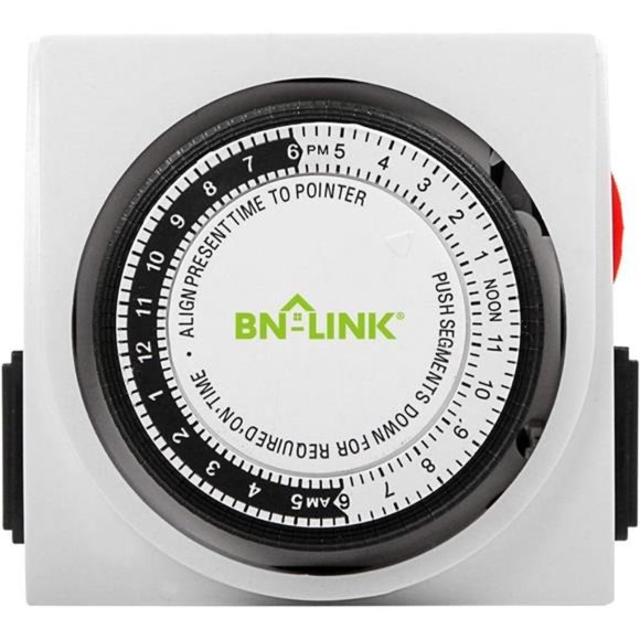 Heavy Duty Mechanical 24 Hour Timer Dual Outlet 3-Prong Accurate Indoor - Picture 1 of 6